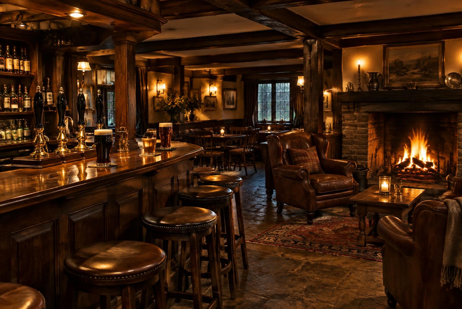 Inside the bar at The Crown & Treaty